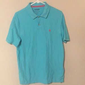 Mens IZOD Performance Polo Blue Pink Size M